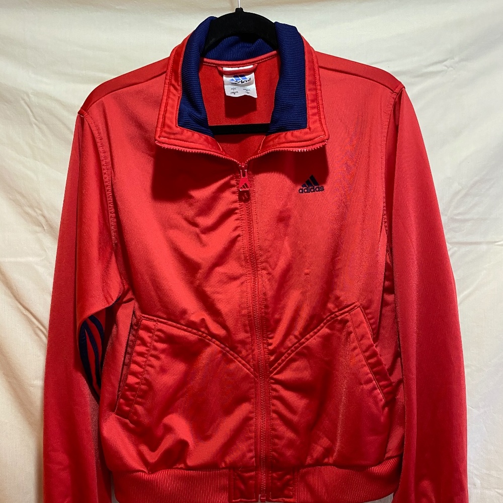 Adidas red track jacket